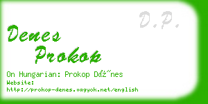 denes prokop business card